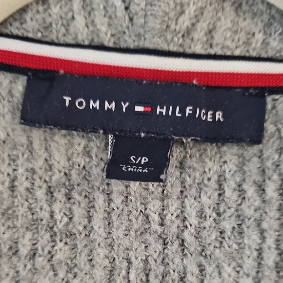 Tommy Hilfiger Gray Open-Front Knit Cardigan - Picture 3 of 6